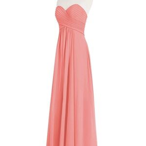 Azazie Strapless Coral Gown